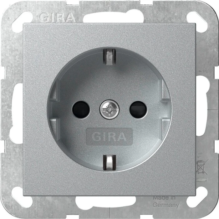 Gira System 55 SCHUKO-Steckdose, Farbe Alu