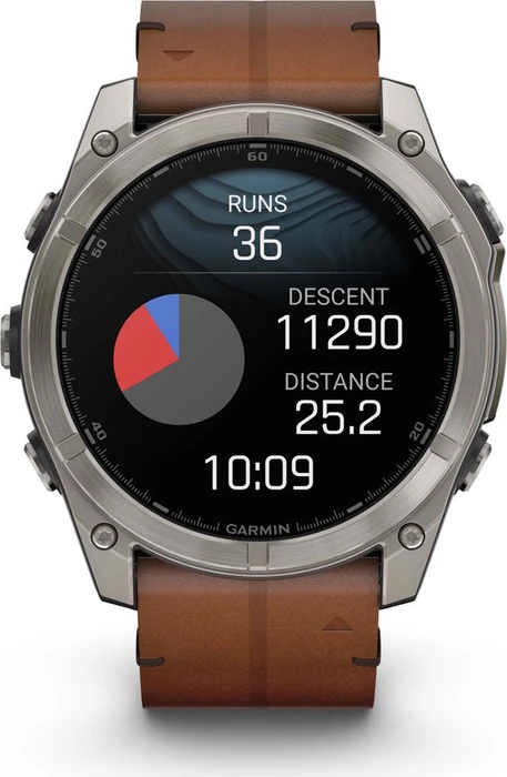 Garmin Fenix 8 51mm Sapphire titanium/chestnut leather