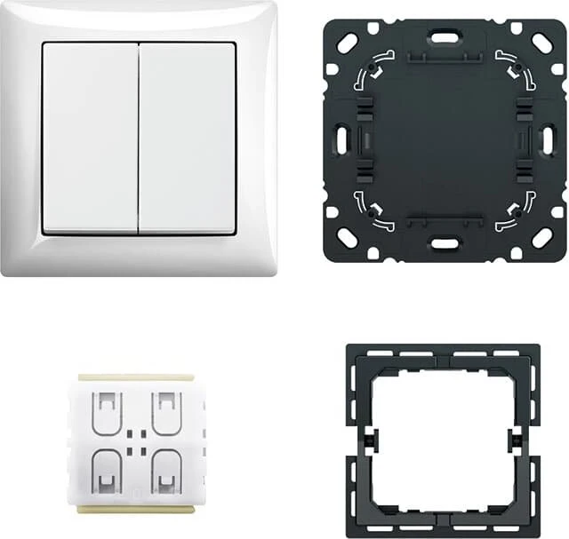 Busch-Jaeger Smart Switch Funk Komplettset 4-fach, Busch-balance SI, alpinweiß