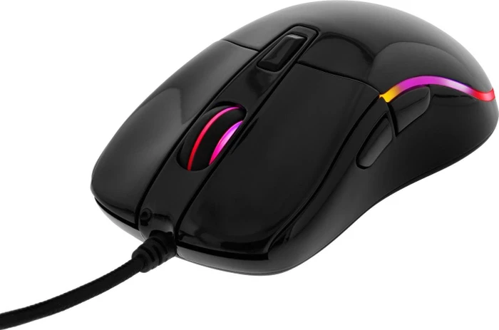 Deltaco RGB Gaming Mouse, schwarz glänzend, USB