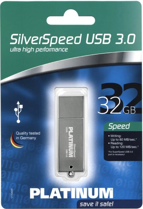 BestMedia Platinum Silver Speed 32GB, USB-A, USB 3.2 Gen 1×1