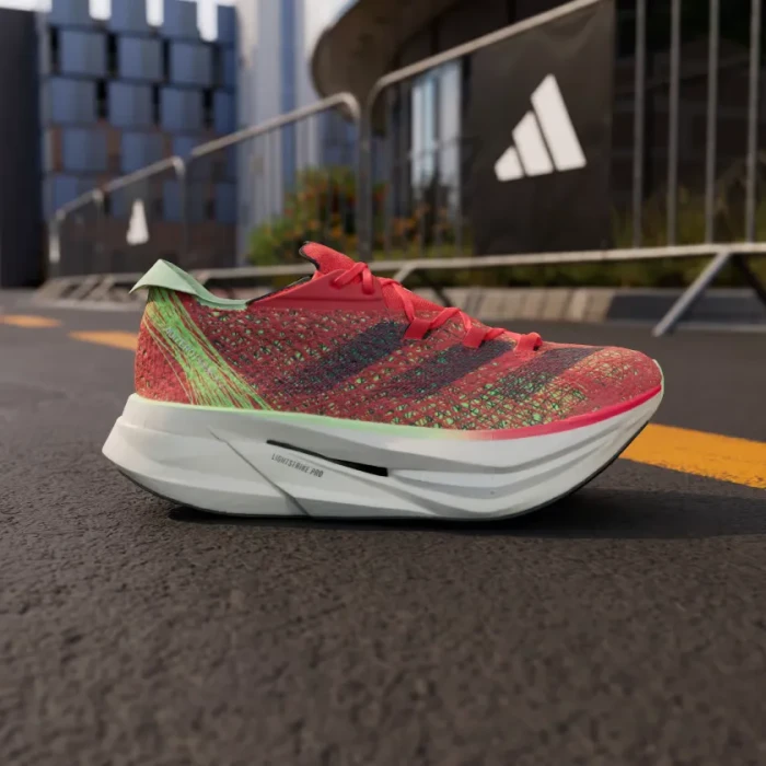 adidas Adizero Prime X 2.0 Strung bright red/aurora metallic/green spark