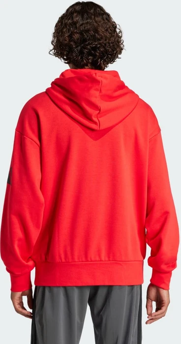 adidas Essentials Loose-Fit 3-Streifen Logo French Terry Hoodie pure ruby/black (Herren)