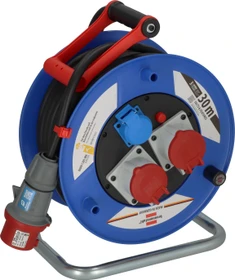 Brennenstuhl Garant CEE Industrie-/Baustellen-Kabeltrommel, CEE 400V/16A auf 1x Schuko + 2x CEE 400V/16A, 30m, IP44, H07RN-F 5G2,5