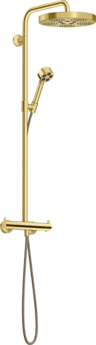 Hansgrohe AXOR One Showerpipe mit Thermostat und Kopfbrause 280 1jet brushed brass