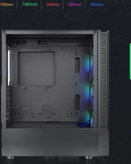 Thermaltake View 200 TG ARGB, schwarz, Glasfenster