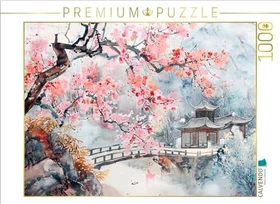 Calvendo Chinesischer Tempel zur Kirschblüte als Tuschezeichnung