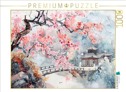 Calvendo Chinesischer Tempel zur Kirschblüte als Tuschezeichnung