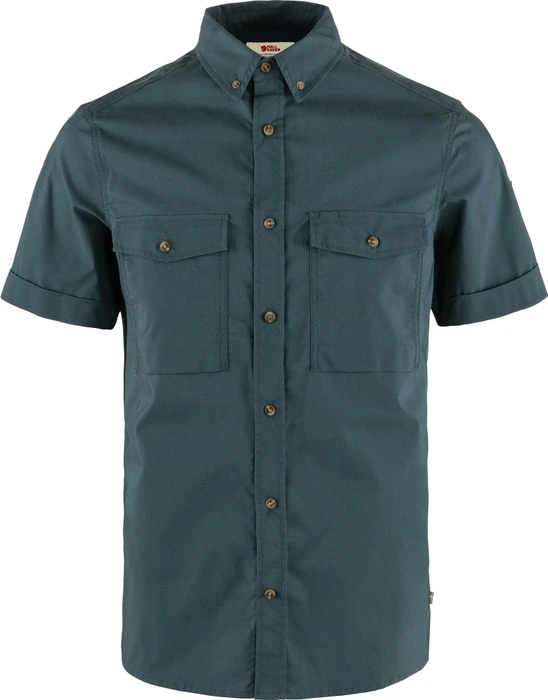 Fjällräven Övik Air Stretch Hemd kurzarm mountain blue (Herren)