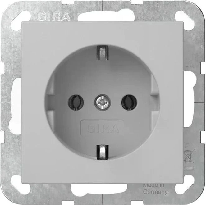 Gira SCHUKO-Steckdose 16 A 250 V Steckklemmen, grau matt
