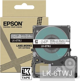 Epson LK-6TWJ Beschriftungsband, 24mm, schwarz/mattweiß
