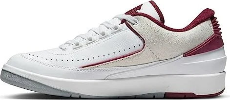 Nike Air Jordan 2 Low white/light steel grey/cherrywood red (Herren)
