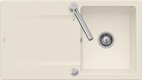 Villeroy & Boch Siluet 50 Einbau Becken reversibel mit Ablauffernbedienung ivory