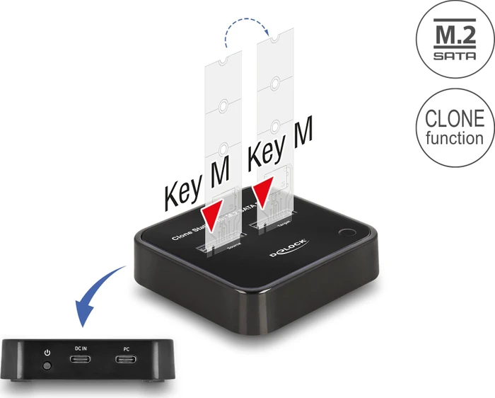 DeLOCK M.2 PCIe Dockingstation mit Klon-Funktion, USB-C 3.1
