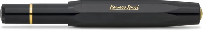 Kaweco Piston Sport Classic black/gold, rechte Hand, extra fein