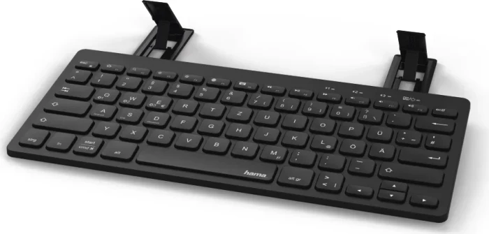Hama KEY4ALL X2100 Multi-Device Tastatur mit Standfunktion, schwarz, Bluetooth, DE