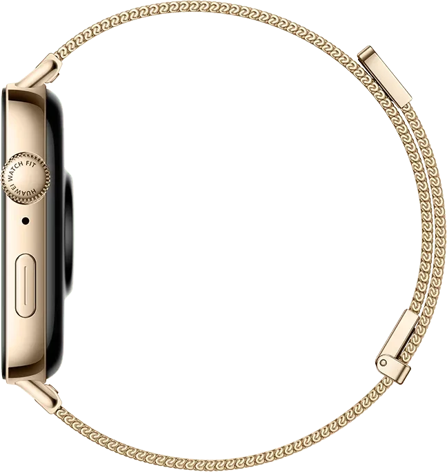 Huawei Watch Fit 3 mit Milanaise-Armband gold