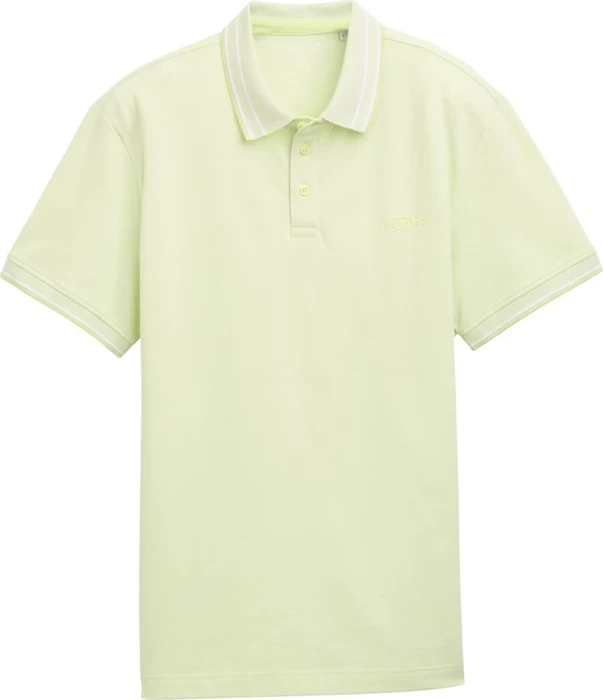 Tom Tailor Piqué mit Stretch Poloshirt kurzarm lime green two tone pique (Herren)