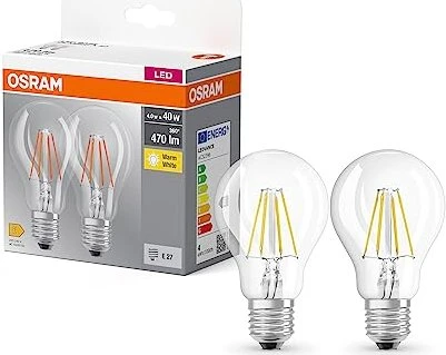 Osram Ledvance LED Base Classic A 40 Filament 4W/827 E27 Clear, 20 Stück