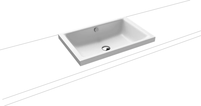 Kaldewei Puro S 3173 Aufsatzwaschtisch 60x38.5x40cm, Perl-Effekt, ohne Hahnloch, alpinweiß matt (908906003711)