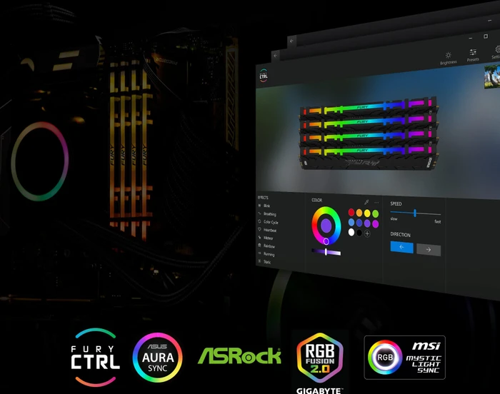 Kingston FURY Renegade RGB UDIMM 64GB Kit, DDR4-3600, CL18-22-22, 2RX8