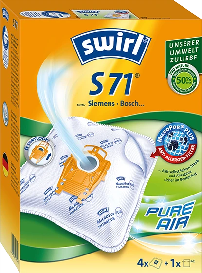 Swirl S71 MicroPor Plus für Siemens und Bosch, 4 Stück