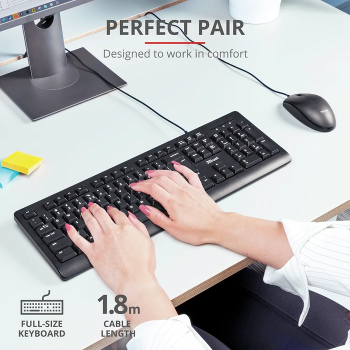 Trust Primo Tastatur & Maus Set, USB, DE
