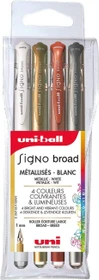 Uni-Ball Signo Broad UM-153 Metallic Gelroller sortiert, 4er-Set, Etui