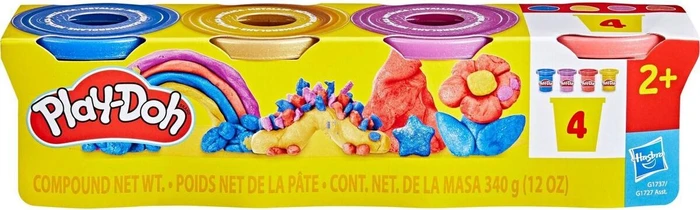 Hasbro Play-Doh Knete 4er-Pack Schimmerglanzknete