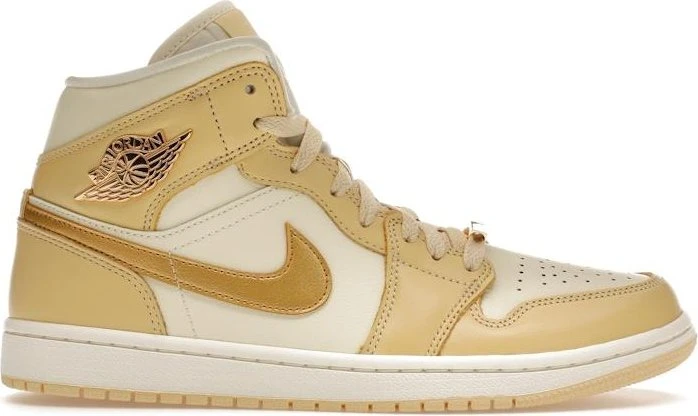 Nike Air Jordan 1 Mid SE pale vanilla/coconut milk/sail/metallic gold (Damen)
