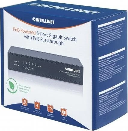 Intellinet Desktop Gigabit Switch, 5x RJ-45, 68W PoE+ PD