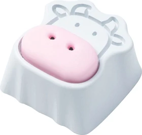 Keychron Cute Cows Alu Alloy Artisan Keycap, Silikon, Aluminium, rosa/weiß, 1 Taste