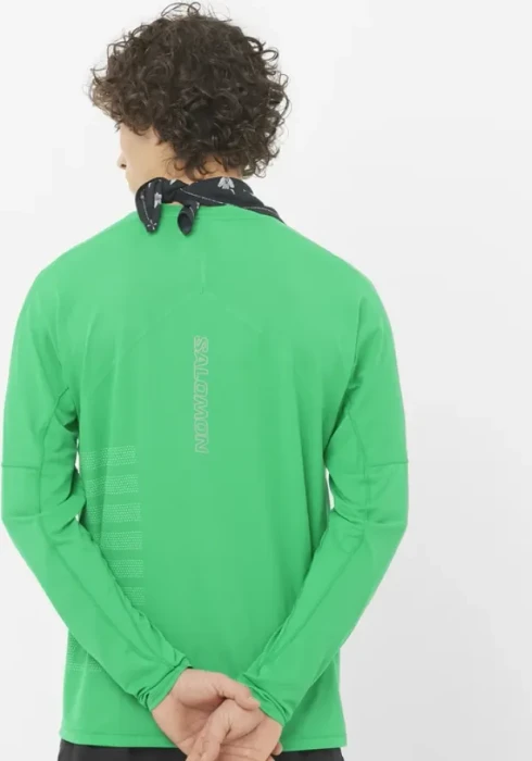 Salomon Sense Aero Graphic Laufshirt langarm parakeet/spearmint (Herren)