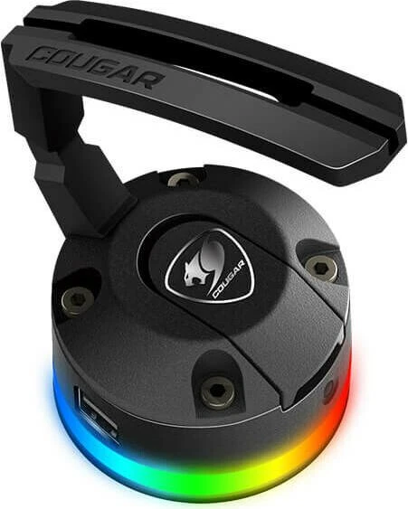 Cougar Bunker RGB Mouse Bungee mit 3-fach USB-Hub, Mauskabelhalterung, schwarz