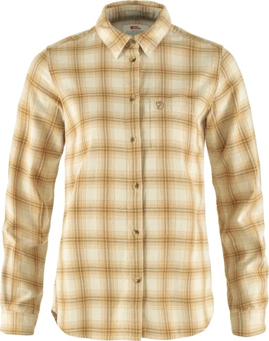 Fjällräven Övik Flannel Hemd langarm chalk white/dune beige (Damen)