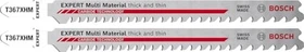 Bosch Professional EXPERT T367XHM Carbid Multi Material Stichsägeblatt, 132mm, 10 Stück