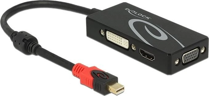 DeLOCK Mini DisplayPort VGA/DVI/HDMI Adapter schwarz