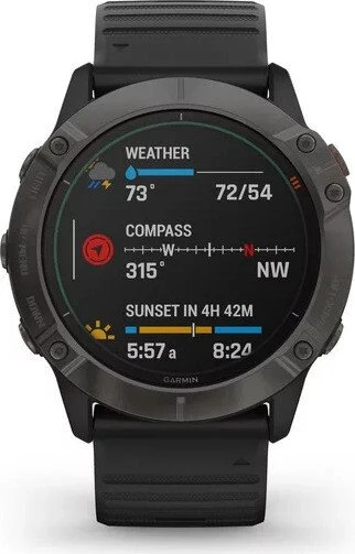 Garmin Fenix 6X Pro Solar titanium carbon grey dlc/black