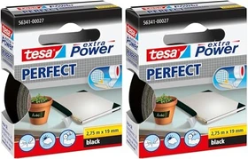 tesa extra Power Perfect schwarz, Gewebeband, 19mm/2.75m, 1 Stück
