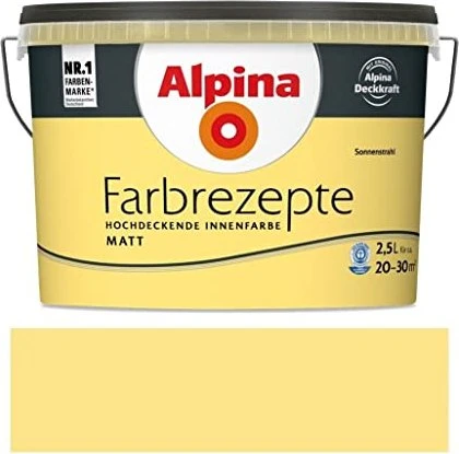 Alpina Farben Farbrezepte Innenfarbe sonnenstrahl matt, 2.5l