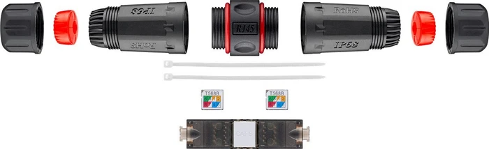 Wentronic Goobay Verbinder für Netzwerkkabel, Cat6 UTP Modularstecker, Outdoor