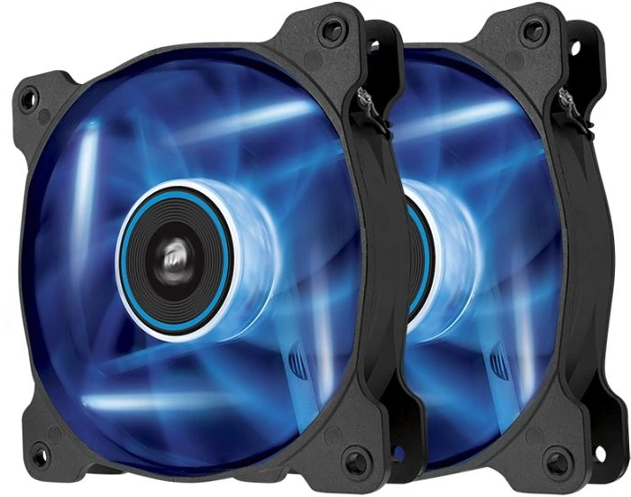 Corsair Air Series AF120 LED Blue Quiet Edition, 120mm, 2er-Pack
