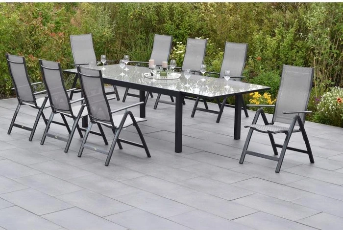 Merxx Carrara Gartenmöbel-Set diamantbraun, 9-tlg.