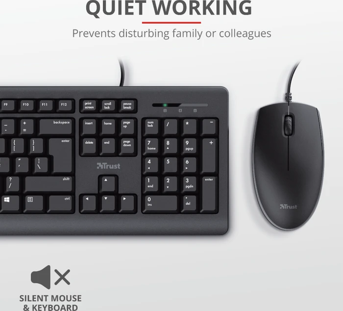Trust Primo Tastatur & Maus Set, USB, DE