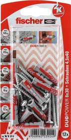 fischer DuoPower 6x30 S PH K Schrauben/Dübel-Sortiment, 12 Stück