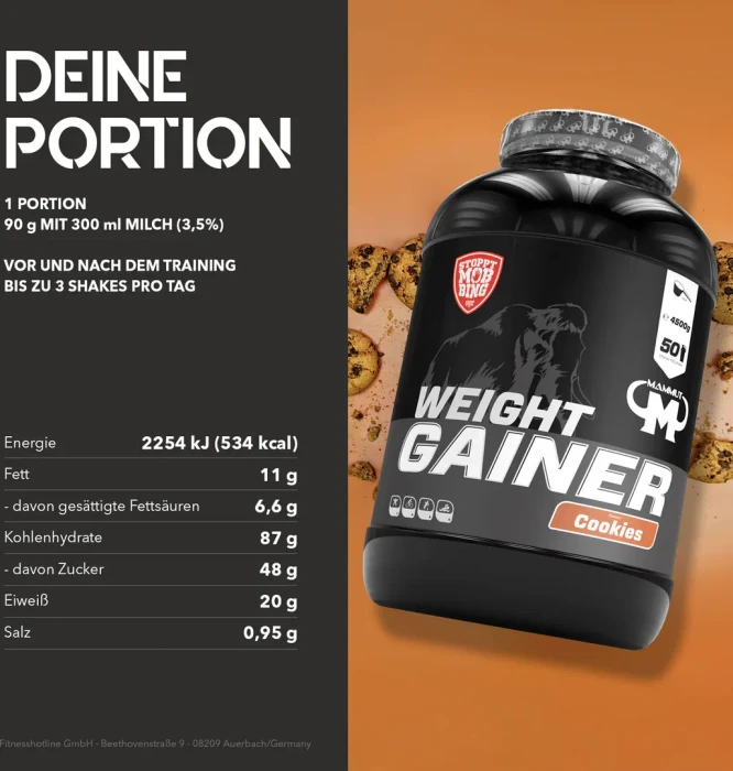 Mammut Nutrition Weight Gainer Crash 5000 Cookies 4.5kg