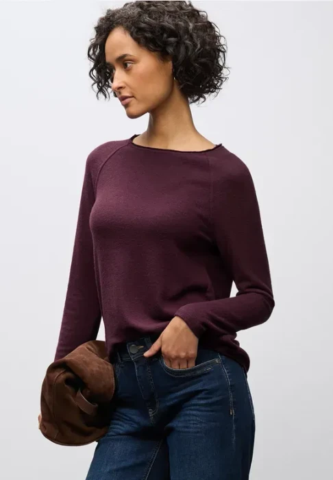 Street One Soft Melange Shirt langarm jazz berry (Damen)