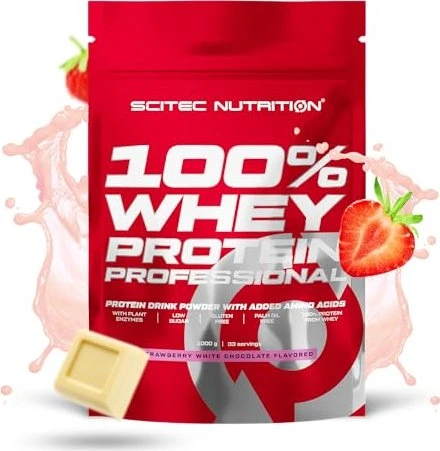 Scitec Nutrition 100% Whey Protein Professional Erdbeere-weiße Schokolade 1kg