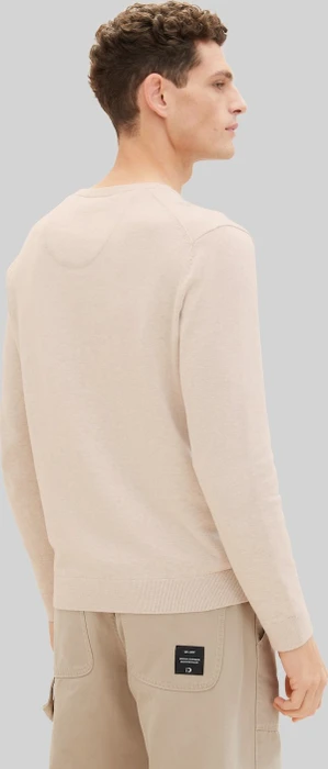 Tom Tailor Strickpullover mit V-Ausschnitt aus Baumwolle Strickpullover braun (Herren)