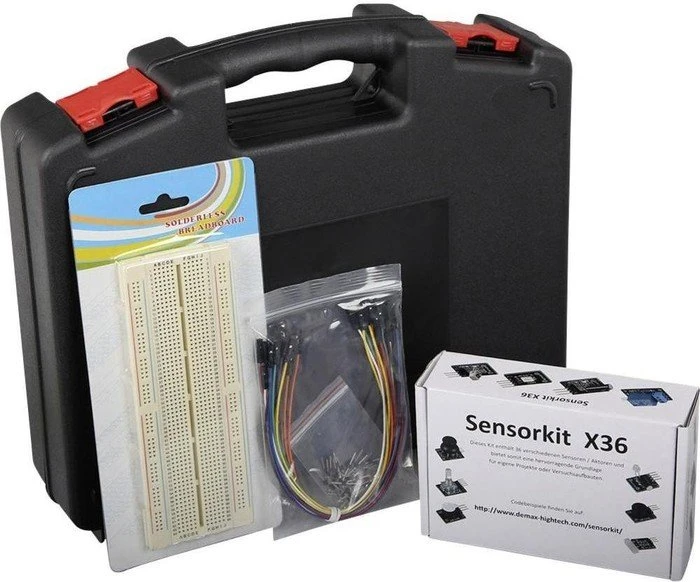 Sensor-/Aktor-Set "X36", mit Koffer und Breadboard (verschiedene Hersteller) – Bild 2 von 2